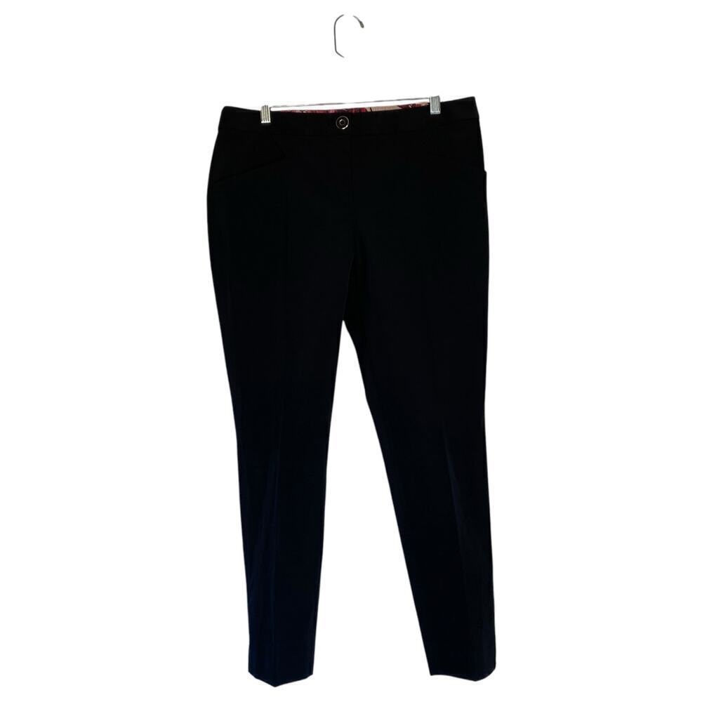 TED BAKER Black Dress Pants Tapered Pleated Professional Office Business Large